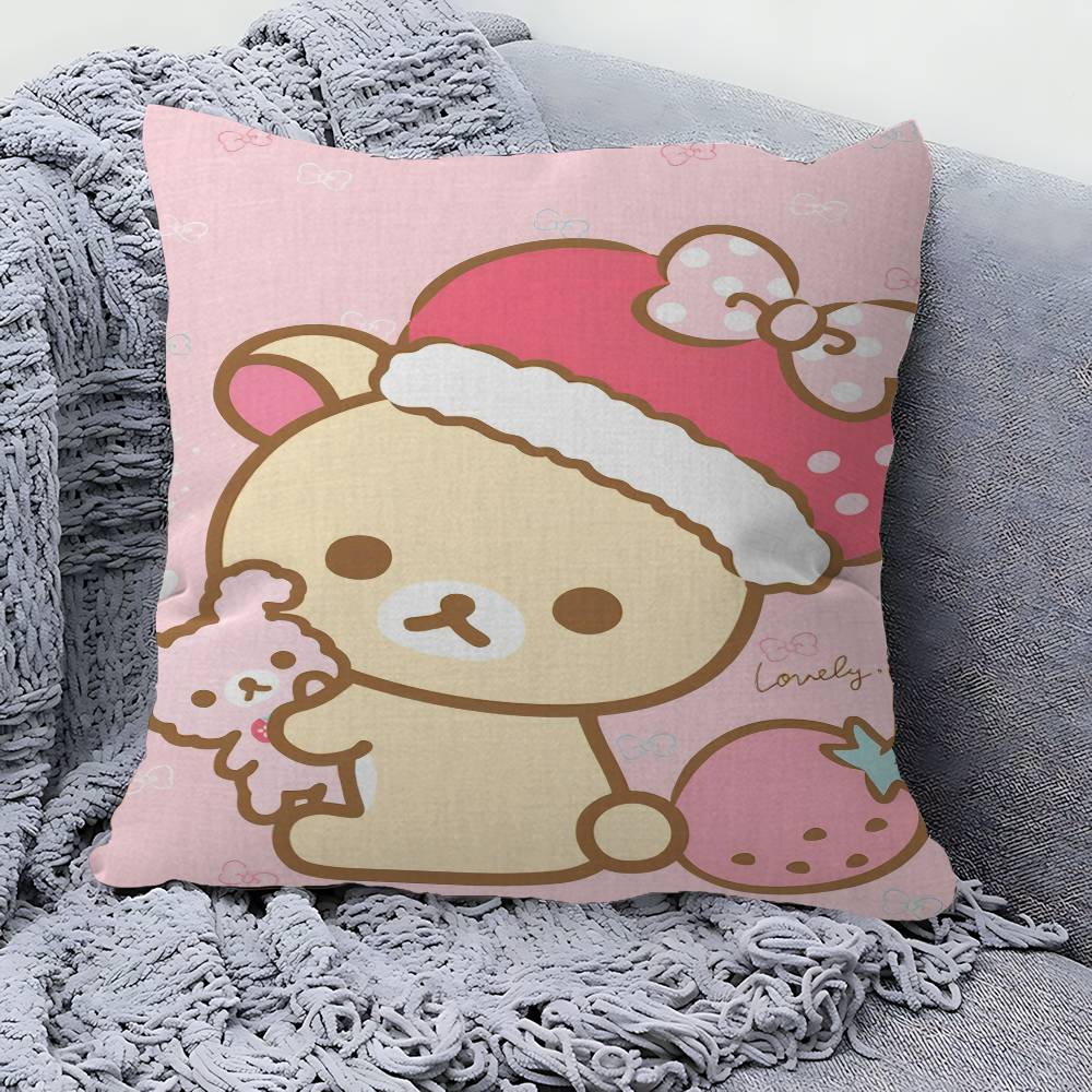 

Anime Cute Cartoon RRilakkuma Cushion Cover Car Throw Pillow Case For Sofa Car Christmas Gift xcm xcm 30x30 cm