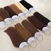 30Pcs 23Cm Real Human Hair Color Rings Swatches For Human Hair Extensions Salon Tools Hair Dyeing Sample Chart Dyeing Practice