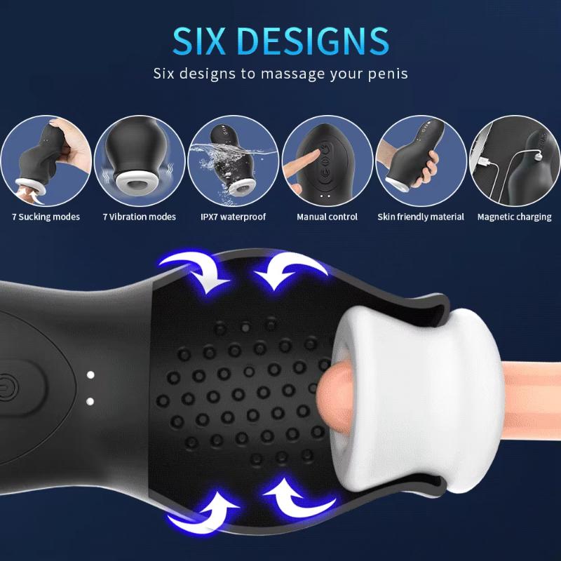 Automatic Sucking Male Masturbators Penis Vacuum Training Cup Blowjob Orgasm Erotic Pocket Pussy Stroker Adult Sex Toys for Men