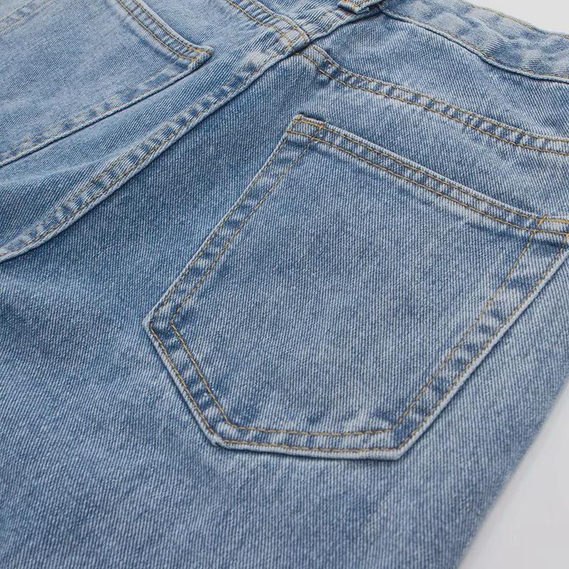 Dámské džíny s vysokým pasem a širokými nohavicemi v korejském stylu