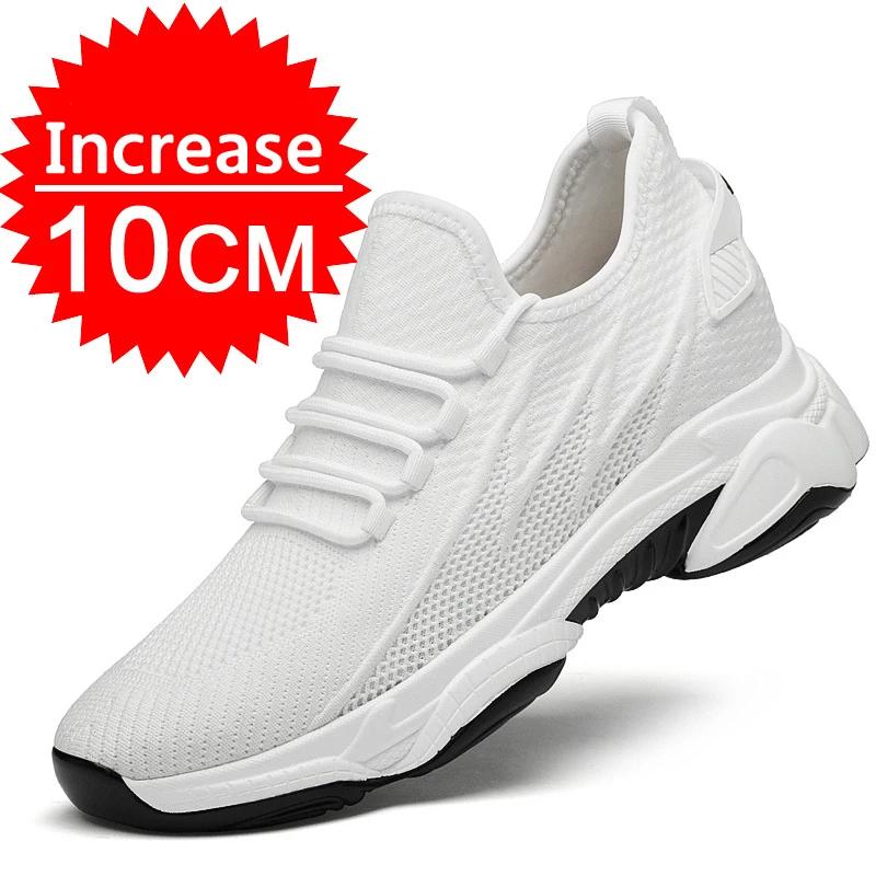 6cm 8cm Height Increase Men's Shoes New Mesh Breathable Casual Shoes Lace Up Platform Sport Shoe Mens Sports Running Shoes Tenis