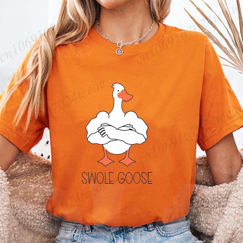Swole Goose Gym Pump Cover Printed T-Shirts for Men,muscle Mommy Shirt,funny Goose T-shirt Shirt for Gym,Women's Tee Clothing