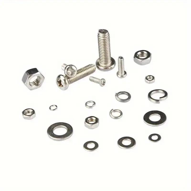 320 Pcs 304 Stainless Steel Hex Button Socket Head Cap Screw Hexagon Thread Machine Metric Nut Bolt Assortment Kit Set M2~M55