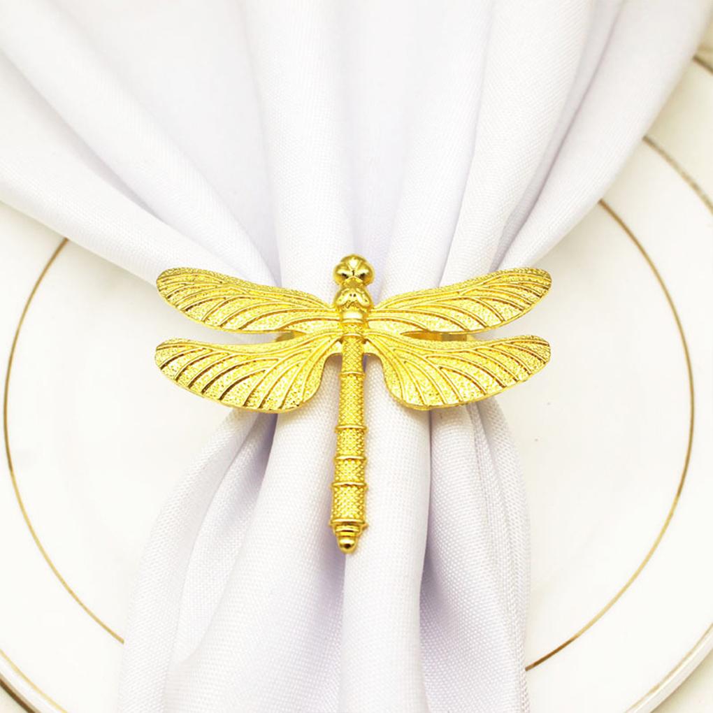 6 Pieces Napkin Ring Metal Iron Insect Decorative Towel Buckle Holder Portable Festival Restaurant Dining Room Decoration