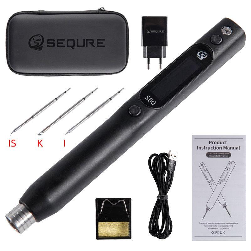 SEQURE S60 with Toolkit Nano Electric Soldering Iron Precision Portable Anti-static Soldering Pen Support PD|QC Power Supply