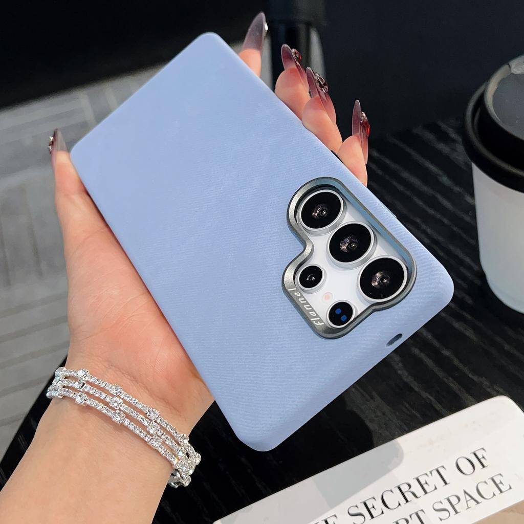 Luxury For MagSafe Fiber Leather Case For Samsung Galaxy S26 S25 Ultra S24Plus S23Ultra Invisible Magnetic Wireless Charge Cover