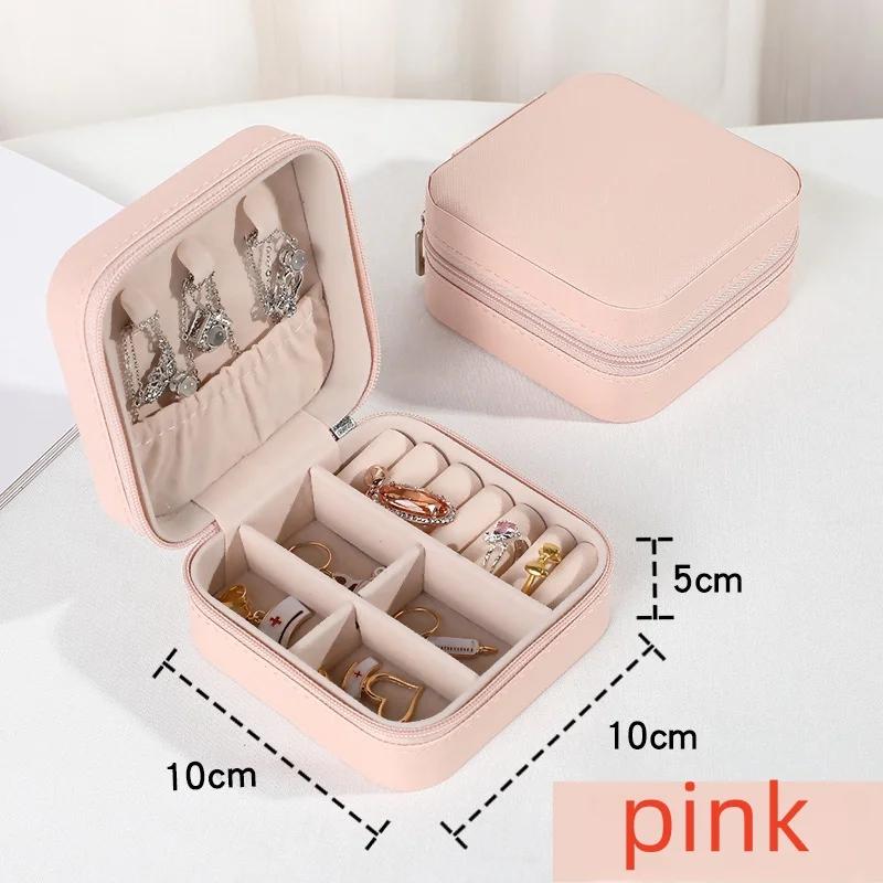 Mini Portable Jewelry Box Ins Simple Travel Pu Jewelry Box Necklace Earrings Jewelry Box Storage Box Jewelry Box Organizer