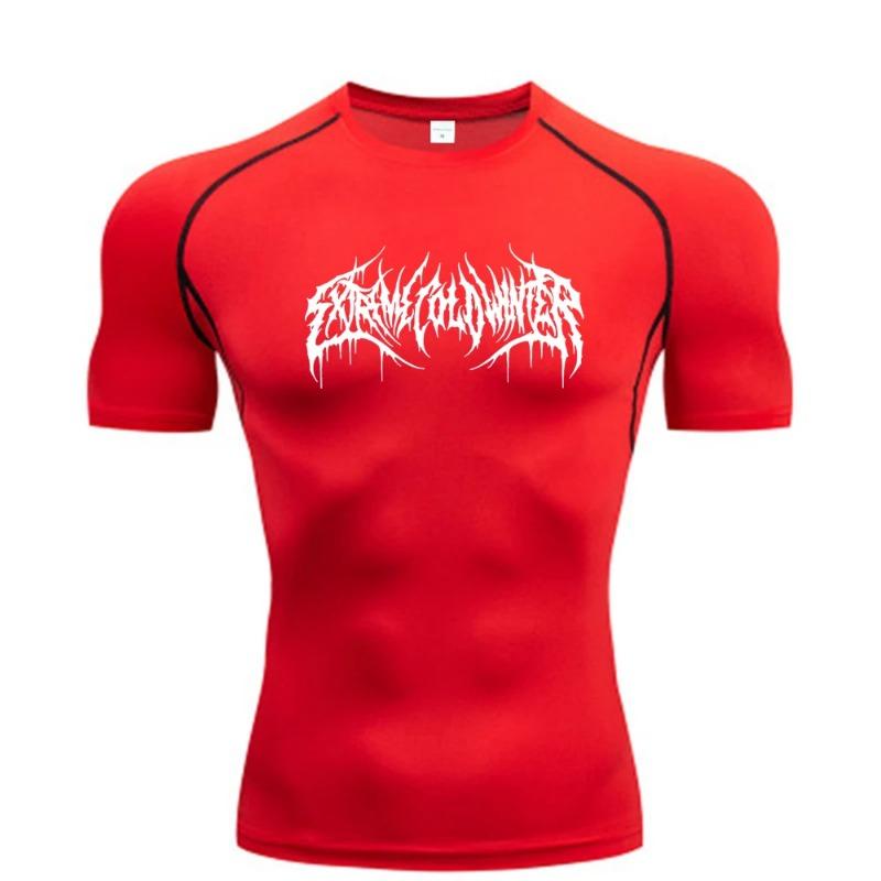 Abbigliamento Fitness Estivo Felpa a Compressione Manica Corta Uomo Corsa Asciugatura Rapida Top Palestra Allenamento Bodybuilding Maglietta