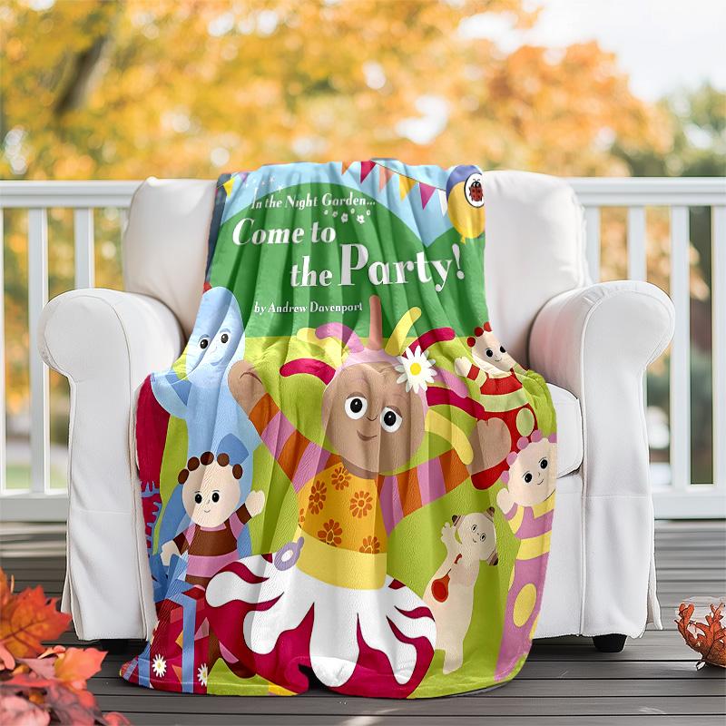 1pc In the Night Garden2 Theme Blanket - Digital Print, Polyester, Cozy for All Seasons, Perfect for Outdoor, Camping, and Travel
