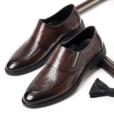 High Quality Brand High-end Business Shoes Men's Genuine Leather Shoes Thick Soled Breathable Men's Commuting Work Shoes