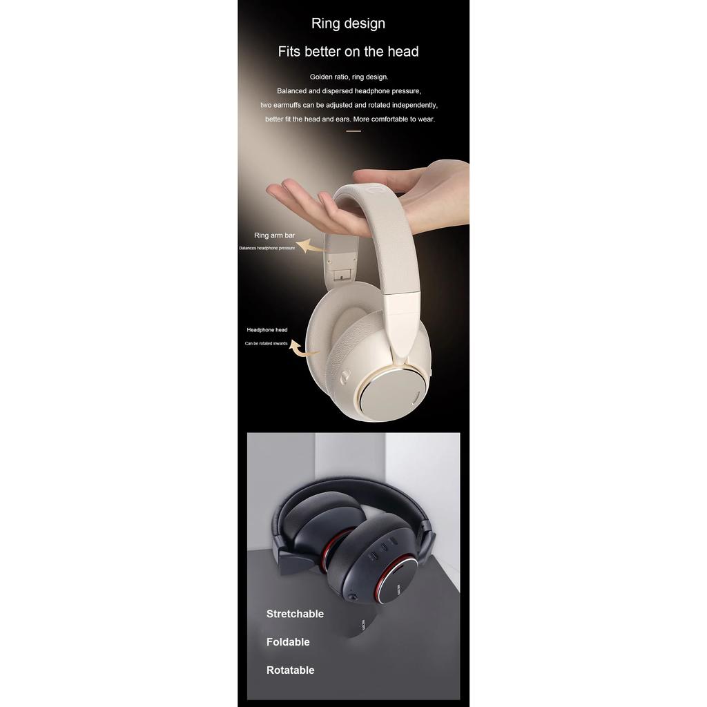 Y889 Bluetooth-Kopfhörer -48db Aktive Geräuschunterdrückung Bluetooth-Kopfhörer ANC-Max Headsets HiFi Stereo-Ohrhörer