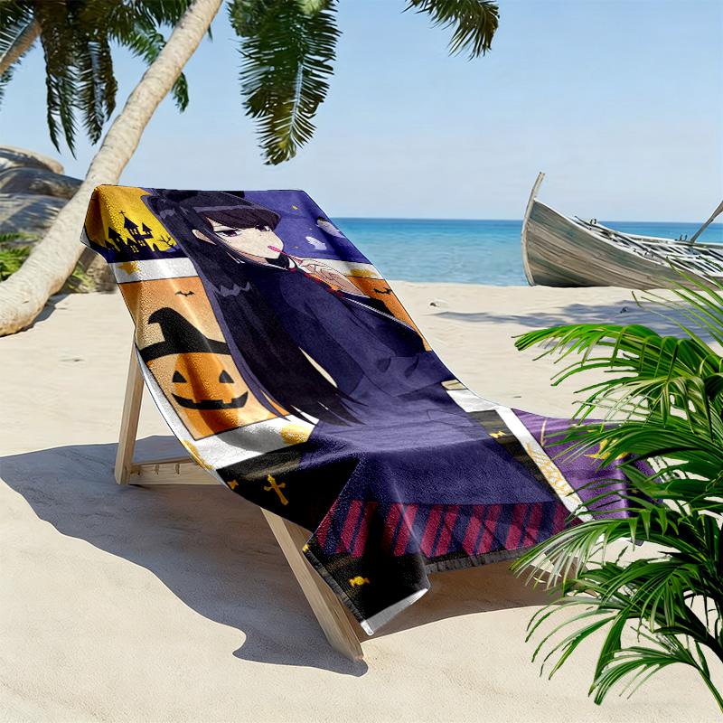 KOMI 2D Flat Print Beach Towel, Large Soft Quick Dry Towel for Beach Camping SwimmingDSTJ0925125