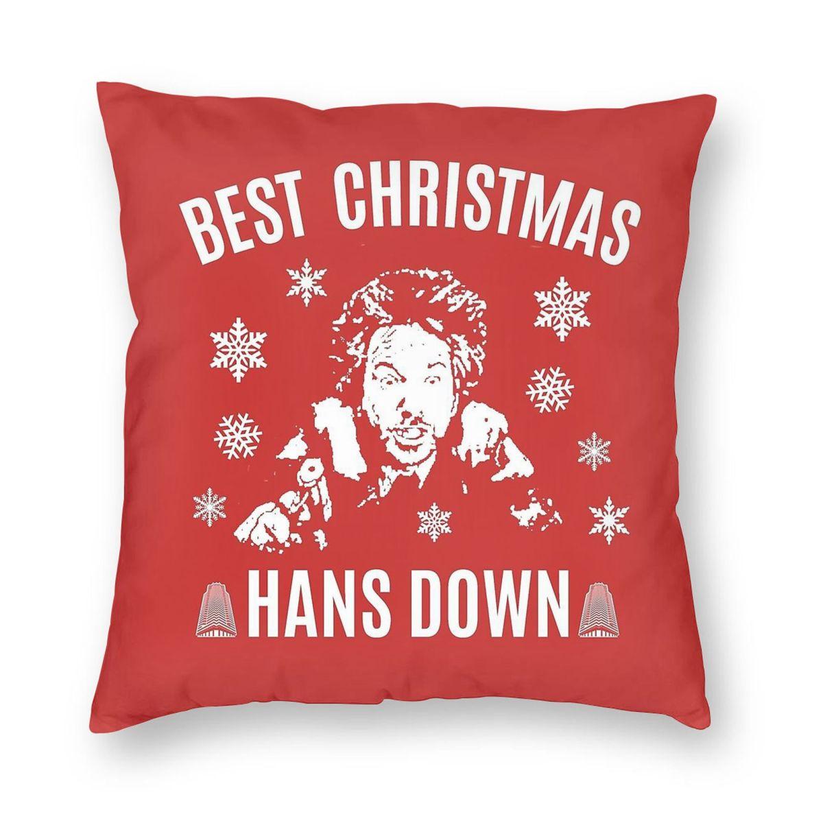 

Die Hard Best Christmas Hans Down Square Pillowcase Polyester Linen Velvet Pattern Zip Decor Bed Cushion Cover 18 30cmx30cm