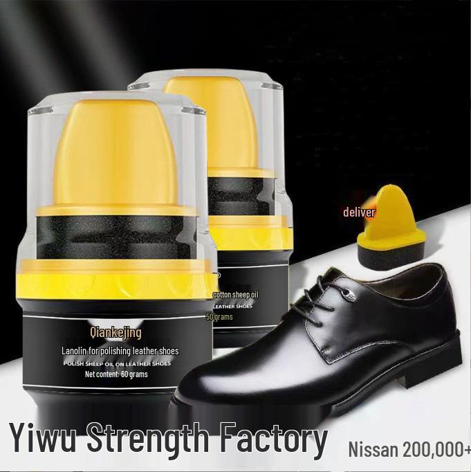 Colorless Black Shoe Polish & Leather Care Kit with Brush Cleanser