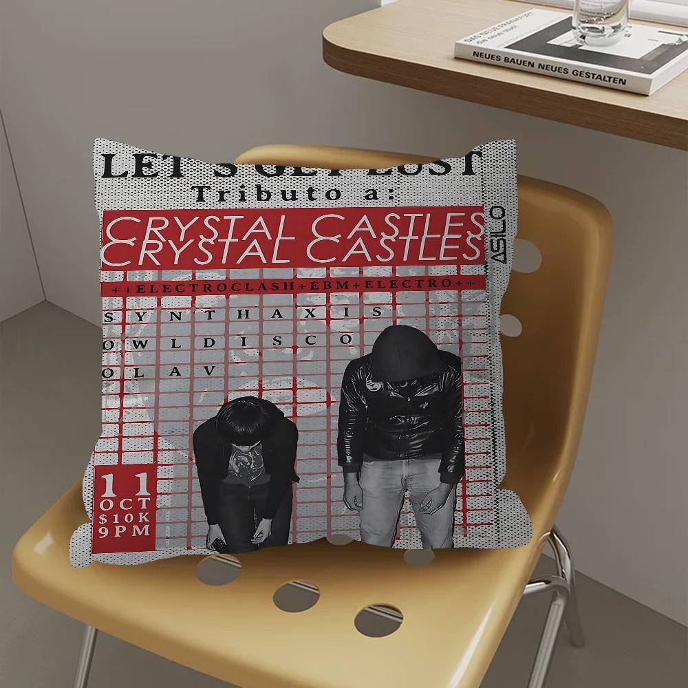 Band C-Crystal Castles Pillow Gift Home Office Decoration Bedroom Sofa Car Cushion Cover Case 45x45