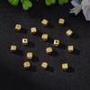 Gold-Plated Rhinestone Four-Leaf Clover Copper Spacer Beads for DIY Bracelets