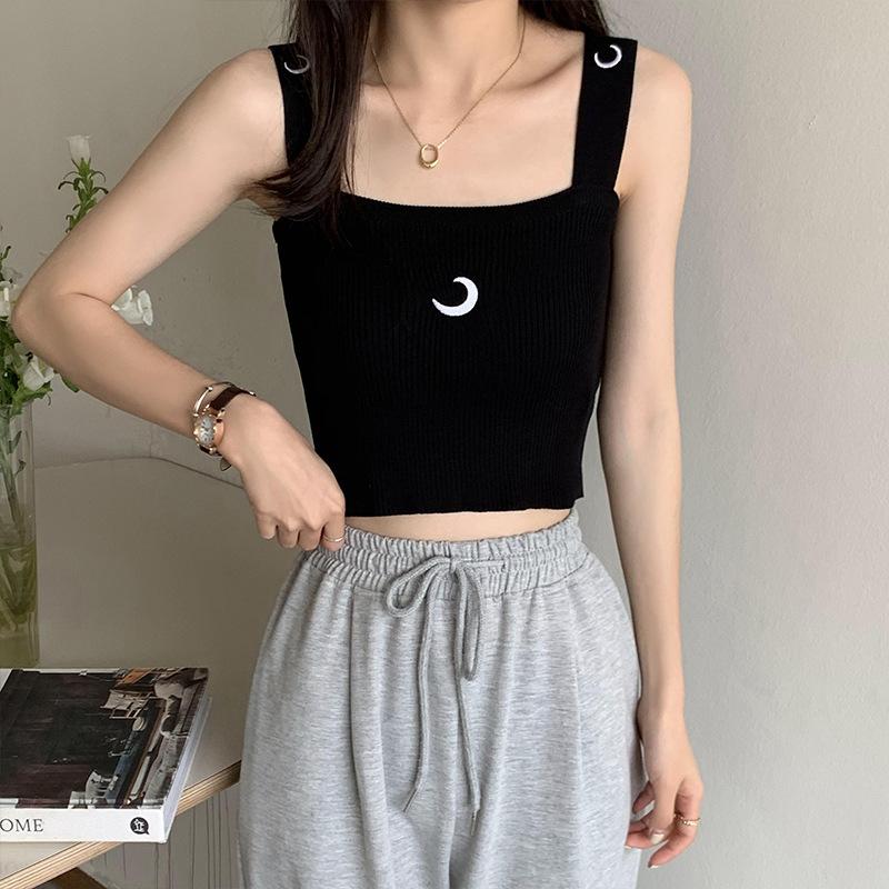 

Летние сексуальные маленькие нишевые подтяжки вязаные снаружи для ношения жилетов женские новые стили Соединенных Штатов сзади внутри с базовым верхом One size