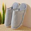 Four Seasons Cotton-Linen Closed Toe Slippers for Indoors - Unisex Home & Guest Footwear