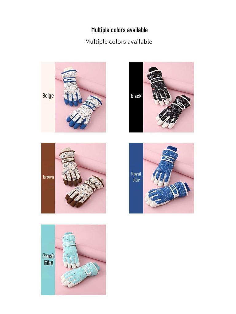 Kids' Winter Ski Gloves: Warm, Fleece-Lined, Thickened, Cold-Proof, Freeze-Resistant, for Boys & Girls