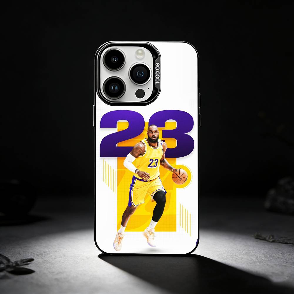 L-Lebron James 23 Phone Case For iPhone 17,16,15,14,13,12,11 Plus,Pro Max,XS,Colored silver phone case