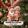 Durable Xmas Tree Hanging Wooden Christmas Ornaments, Funny Santa Claus Pendant with Reusable Craft Ornaments Rope for Holiday Home Decor and