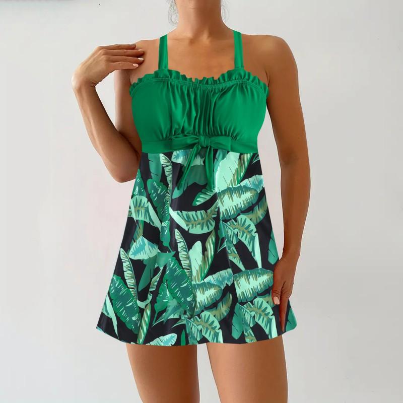 Womens Modest One-Piece Swimsuit With Padded Bust Support Slimming Fit Swimming Beach Pool