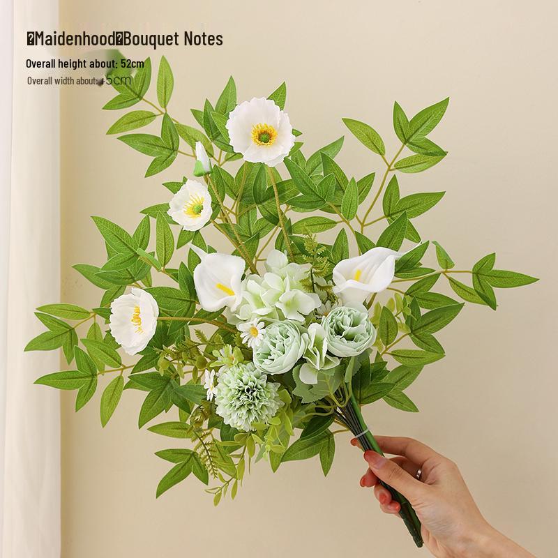 Elegant High-End Artificial Flowers with Ceramic Vase Decor – Luxurious Living Room Arrangement