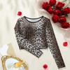 1Pc Womens Mesh Long Sleeve Tops Crew Neck Sexy Going Out See Through Shirts Party Club Night Lace Blouse Clubwear NO BRA
