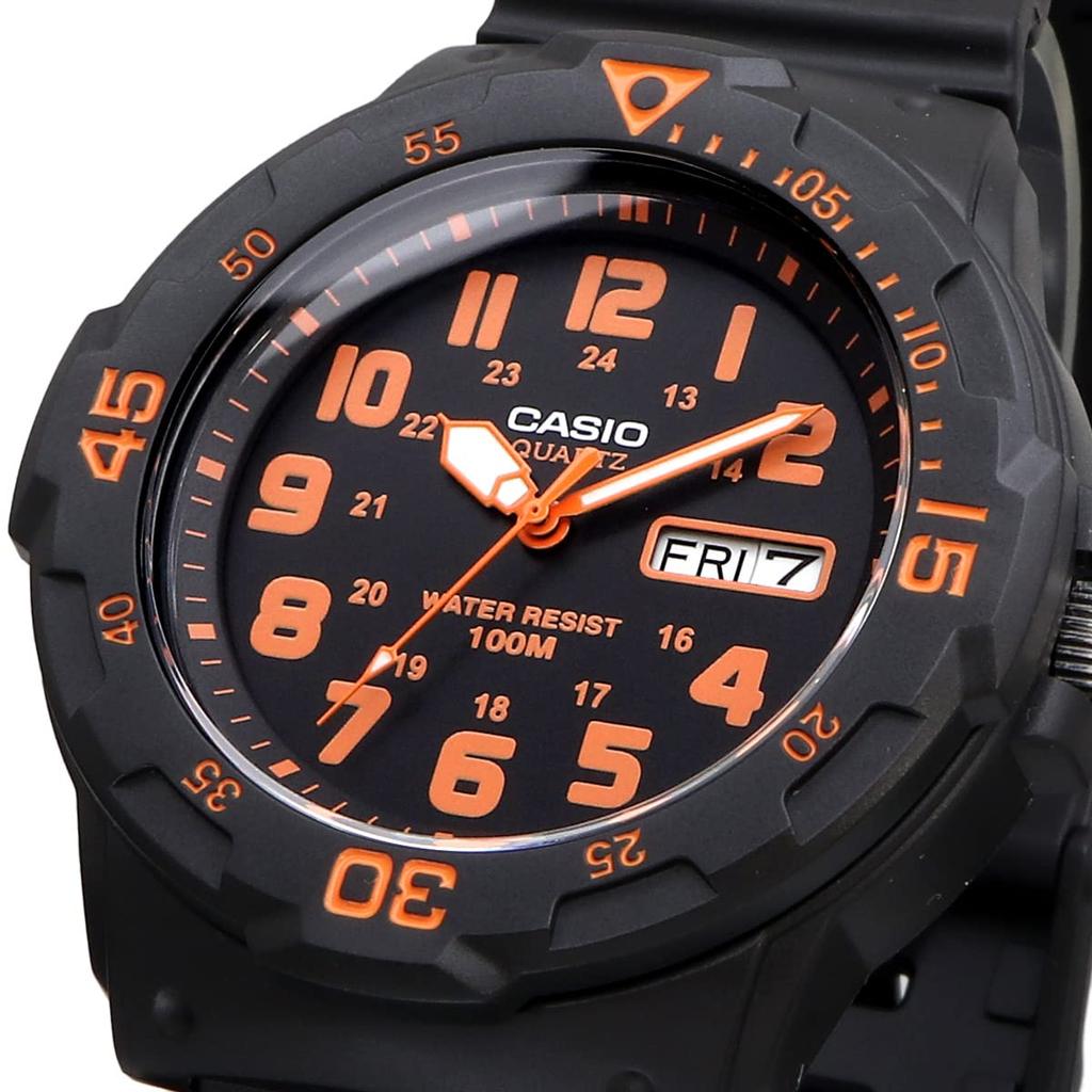 Casio Standard Quartz Watch MRW-200H-4BV / -200HC-4BV Men's Gloss Orange and Black / Black and Orange Overseas Model [Parallel Import]