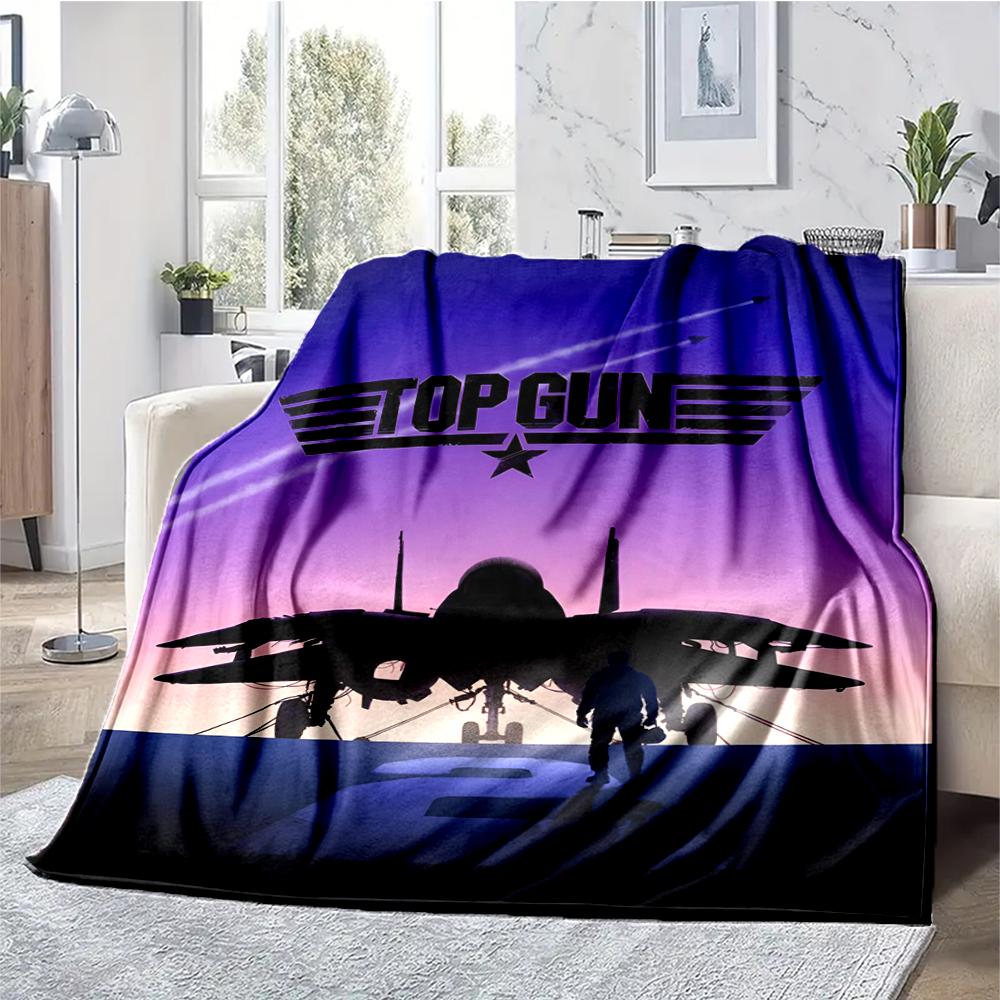 Top Gun Theme Printed Blanket - Perfect for Couch, Bed, Travel & Outdoor Use | Machine Washable, Cozy & Durable.