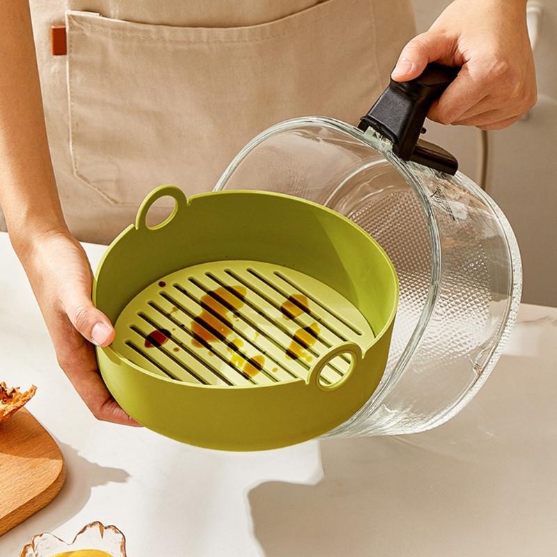 Silicone Air Fryer Tray Round/Square Siliocne Air Fryer Bowl for Air Fryer X3UC