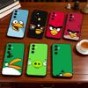 Funny Cartoon A-Angry B-Birds Phone Case For Samsung Galaxy A73,A72,A71,A70,A53,A52,A51,Soft Silicone Black Cover