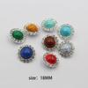 Hot selling 10 pieces of 18MM round turquoise crystal buckle foot button DIY hand sewn clothing invitation letter decoration acc