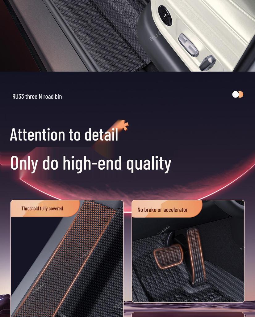 Lubbin TPE Waterproof Scratch-Resistant Floor Mats for BYD Song L - Custom Car Interior Accessories