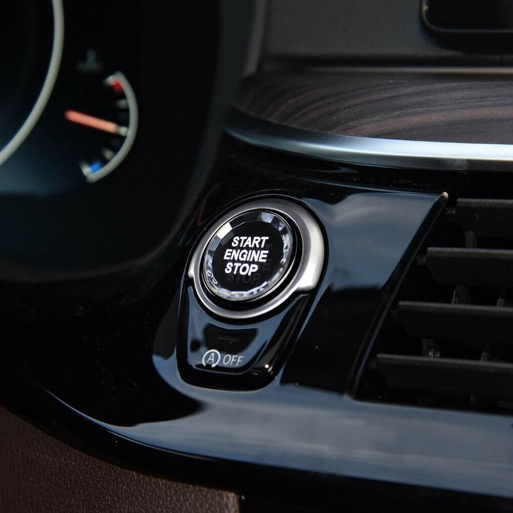 Black Engine Start Stop Switch Button Cover For BMW F Chassis F30 F10 Crystal