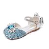 Girls princess shoes 2025 new silver soft sole children's crystal shoes summer bag head rhinestone girls shoes performance shoes