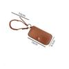New with Lanyard Sunglasses Storage Bag Solid Color PU Leather Eyewear Bag Portable Glasses Case