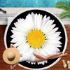 Serviette de plage Marguerites Pompons Ronde Séchage Rapide Extérieur Été Couverture de Mer Tournesol Plante Kawaii Tapis de Plage Tapis de Yoga Pique-nique