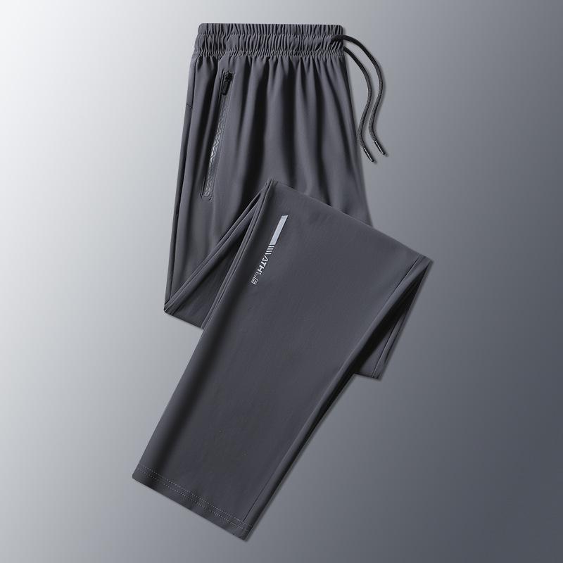 Übergröße Eis-Seide Herren Schnelltrocknende Sporthose, Sommer Dünn Elastisch, Locker & Atmungsaktiv.