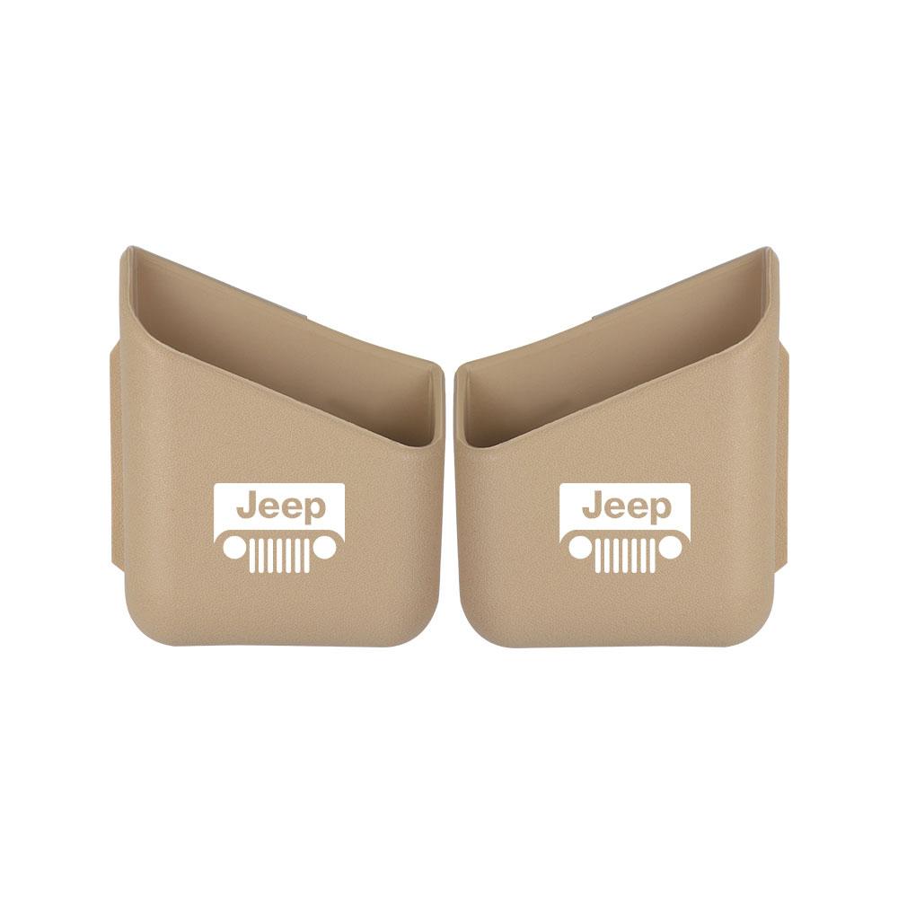 2PCS New Auto Truck Pillar Pocket Holder Box Storage Bag For Jeep Renegade Compass Grand Cherokee Wrangler jk Gladiator Patriot AKV1