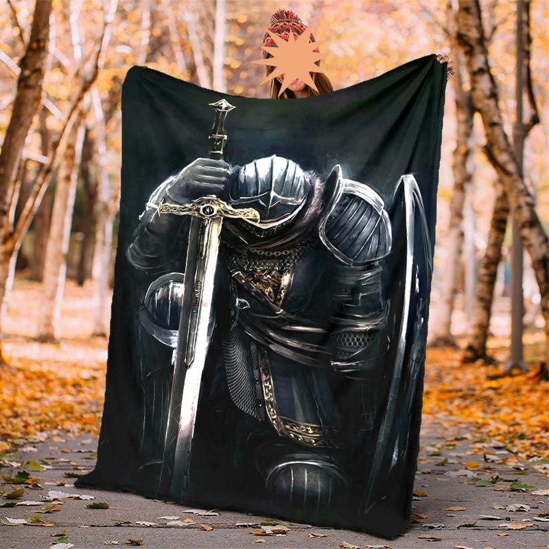 Kreuzritter Ritter Flanell Decke Weich Warm Ganzjahres Überwurf, Design für Camping, Autoreise, Wandern Sofa, Bett, Büro Perfektes Geschenk für Partys