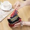 Yocipa Genuine Leather Mini Wallet for Women with Coin Purse and Key Ring, Multifunctional Coin Case, Lightweight Leather Card Case with Key Holder,