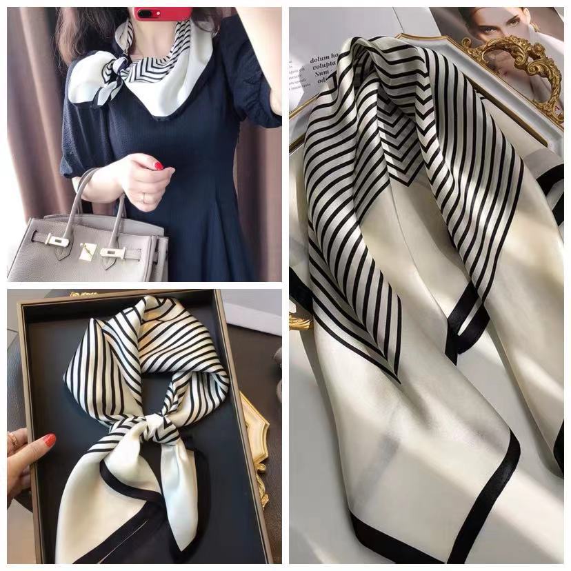 Eleganti Foulard di Seta da Donna Con Centinaia di Camicie, Assistenti di Volo, Decorazione Professionale, Protezione del Collo, Foulard, 70 Foulard Quadrati Piccoli.