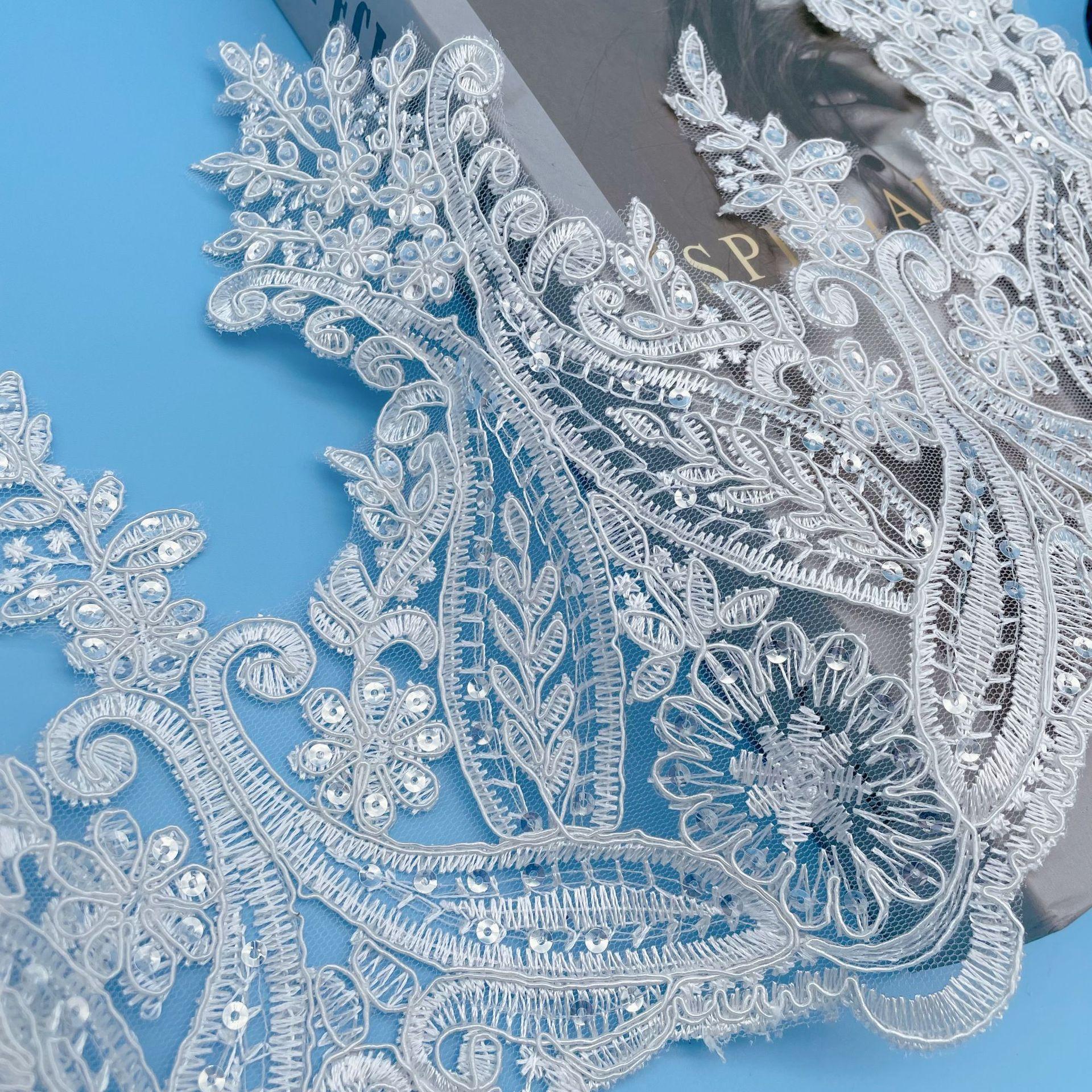 

Свадебное платье на косточках, вышивка, кружево с пайетками, аксессуары, свадебная фата высокого класса, ручная работа, материал, ширина края юбки 25 см this white + sequins