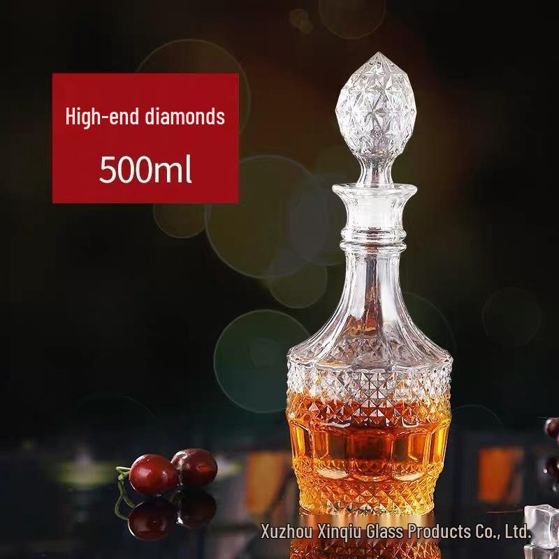 Creative Crystal Diamond Wine Decanter: 50ml-1000ml Transparent Red Wine Bottle