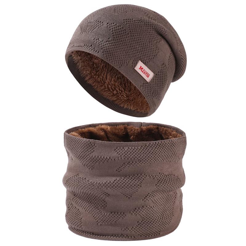 Knitted Fleece Neck Warmer Hat Set