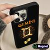 Zodiac Sign Gemini Phone Case for iPhone 17 16 15 14 13 12 11 Air Pro Max Plus Matte Surface Magsafe Cover