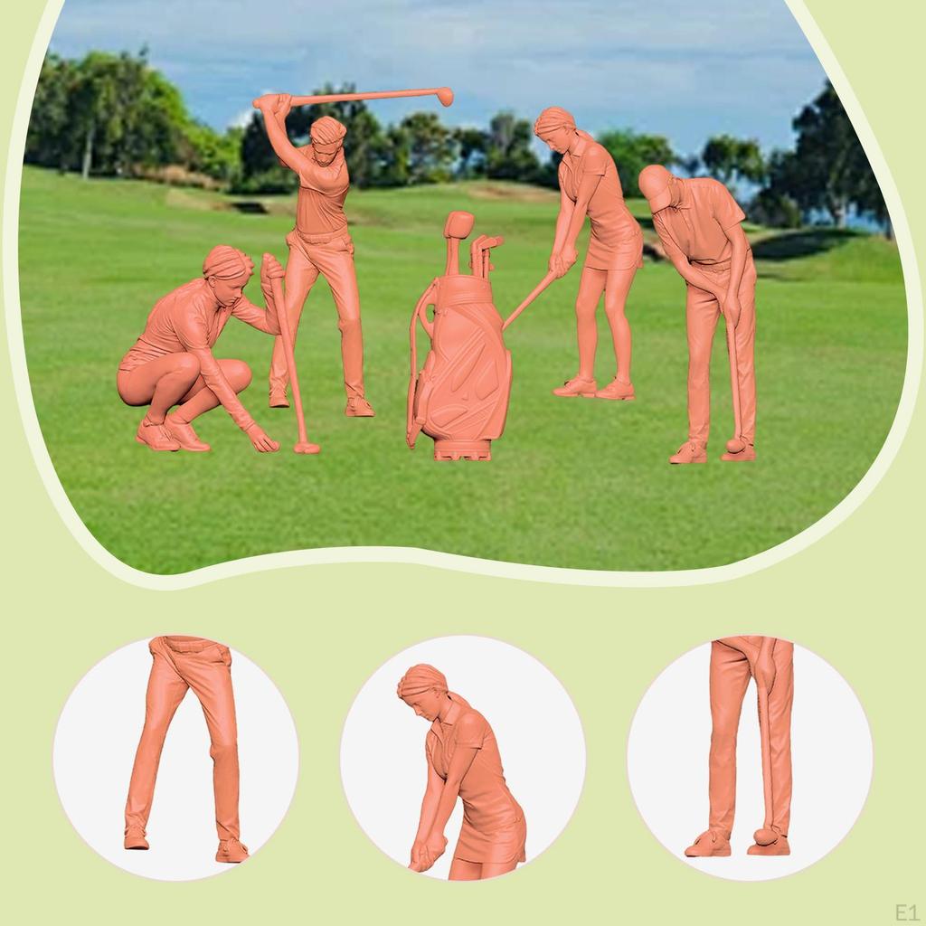 5Pcs 1:87 Golf Miniature Figures Diorama Ornaments Photography Props Tiny DIY Projects Mini Models