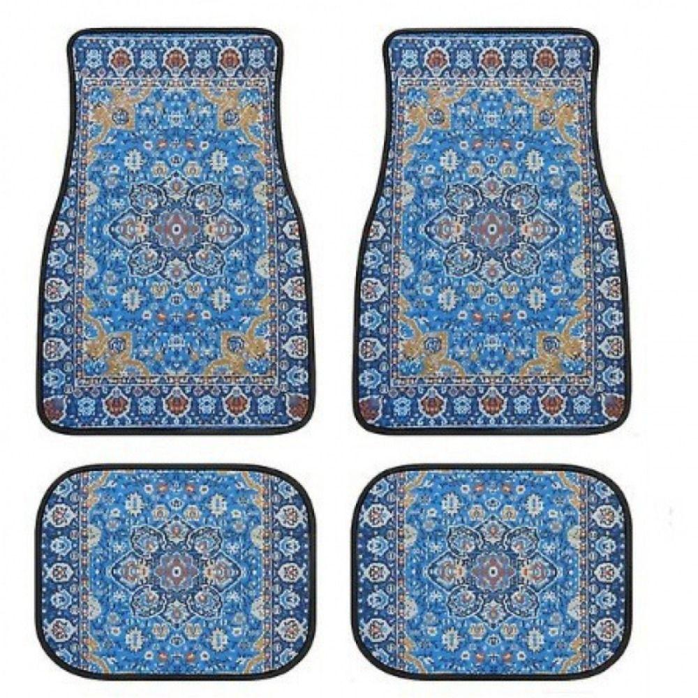 4Pcs Heavy Duty Persian Carpet Bohemian Car Floor Protector Rugs  for Front Rear Seats