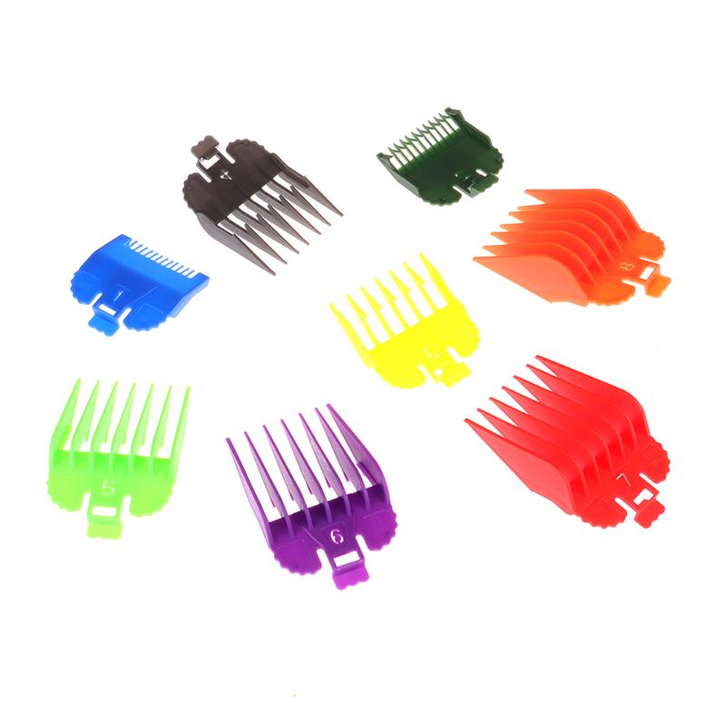 8pcs Universal Hair Clipper Limit Comb Guide Attachment Size Barber Replacement 1.5/3/4.5/6/10/13/15/19mm